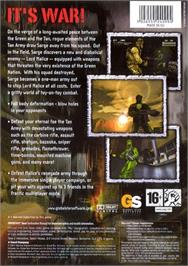 Box back cover for Army Men - Sarge's War on the Sony Playstation 2.
