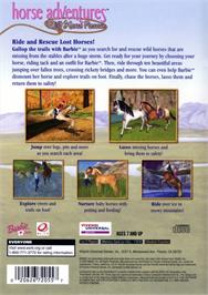 Box back cover for Barbie Horse Adventures - Wild Horse Rescue on the Sony Playstation 2.