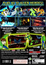 Box back cover for Ben 10 - Alien Force - Vilgax Attacks on the Sony Playstation 2.