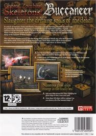 Box back cover for Buccaneer on the Sony Playstation 2.