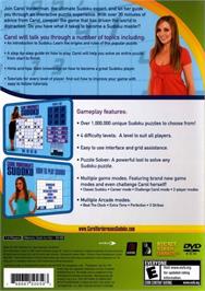 Box back cover for Carol Vorderman's Sudoku on the Sony Playstation 2.
