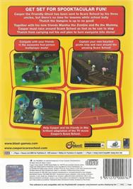 Box back cover for Casper's Scare School on the Sony Playstation 2.