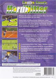 Box back cover for Centre Court - Hard Hitter on the Sony Playstation 2.