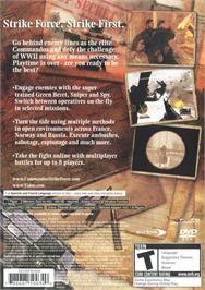 Box back cover for Commandos Strike Force on the Sony Playstation 2.
