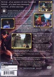 Box back cover for Dark Cloud on the Sony Playstation 2.