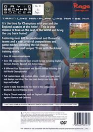 Box back cover for David Beckham Soccer on the Sony Playstation 2.