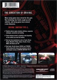 Box back cover for Driving Emotion Type-s on the Sony Playstation 2.
