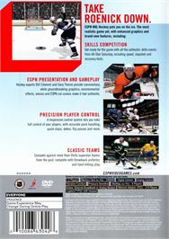 Box back cover for Espn Nhl Hockey on the Sony Playstation 2.