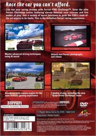 Box back cover for Ferrari F355 Challenge on the Sony Playstation 2.