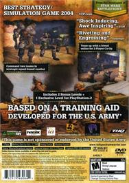 Box back cover for Full Spectrum Warrior on the Sony Playstation 2.