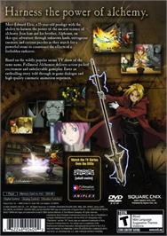 Box back cover for Fullmetal Alchemist And The Broken Angel on the Sony Playstation 2.