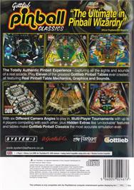 Box back cover for Gottlieb Pinball Classics on the Sony Playstation 2.
