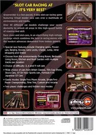 Box back cover for Grooverider Slot Car Racing on the Sony Playstation 2.