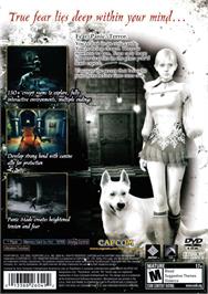 Box back cover for Haunting Ground on the Sony Playstation 2.