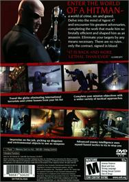 Box back cover for Hitman Contracts on the Sony Playstation 2.