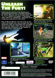 Box back cover for Hulk on the Sony Playstation 2.