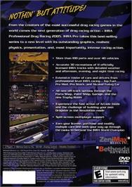 Box back cover for Ihra Professional Drag Racing 2005 on the Sony Playstation 2.