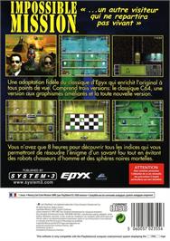 Box back cover for Impossible Mission on the Sony Playstation 2.
