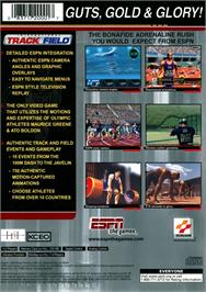 Box back cover for International Track and Field on the Sony Playstation 2.