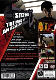Box back cover for Killer 7 on the Sony Playstation 2.