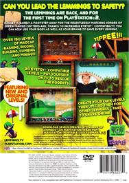 Box back cover for Lemmings on the Sony Playstation 2.