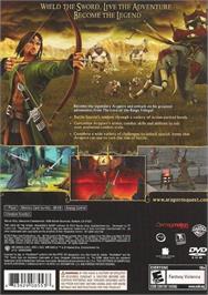 Box back cover for Lord of the Rings - Aragorn's Quest on the Sony Playstation 2.