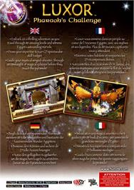 Box back cover for Luxor Pharaoh's Challenge on the Sony Playstation 2.