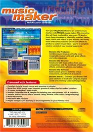 Box back cover for Magix Music Maker on the Sony Playstation 2.