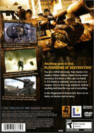 Box back cover for Mercenaries - Playground of Destruction on the Sony Playstation 2.