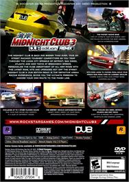 Box back cover for Midnight Club 3 - Dub Edition on the Sony Playstation 2.