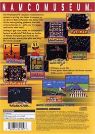 Box back cover for Namco Museum on the Sony Playstation 2.