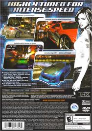 Box back cover for Need For Speed Underground on the Sony Playstation 2.