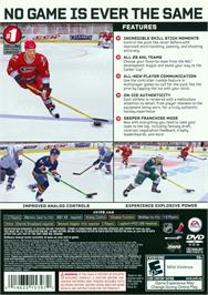 Box back cover for Nhl 08 on the Sony Playstation 2.