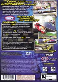 Box back cover for Nhra Drag Racing - Countdown To The Championship on the Sony Playstation 2.