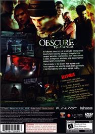 Box back cover for Obscure 2 on the Sony Playstation 2.