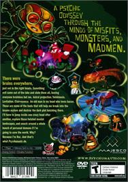 Box back cover for Psychonauts on the Sony Playstation 2.