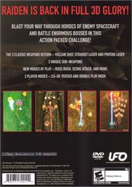 Box back cover for Raiden 3 on the Sony Playstation 2.