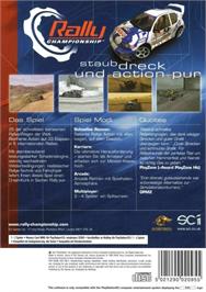 Box back cover for Rally Championship on the Sony Playstation 2.