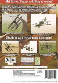 Box back cover for Red Baron on the Sony Playstation 2.