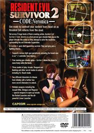 Box back cover for Resident Evil - Survivor 2, Code, Veronica on the Sony Playstation 2.