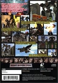 Box back cover for Robot Alchemic Drive on the Sony Playstation 2.