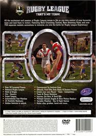 Box back cover for Rugby League on the Sony Playstation 2.