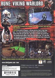 Box back cover for Rune Viking Warlords on the Sony Playstation 2.
