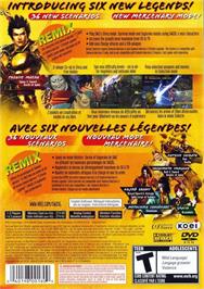 Box back cover for Samurai Warriors 2 - Xtreme Legends on the Sony Playstation 2.