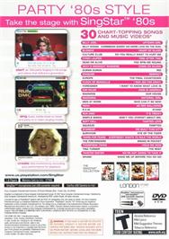 Box back cover for Singstar '80s on the Sony Playstation 2.