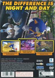 Box back cover for Sonic Unleashed on the Sony Playstation 2.