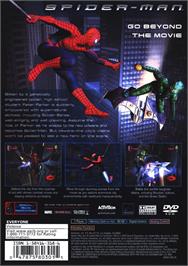 Box back cover for Spider-man on the Sony Playstation 2.