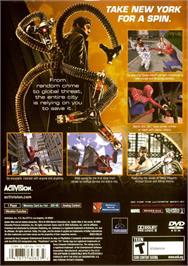 Box back cover for Spider-man 2 on the Sony Playstation 2.