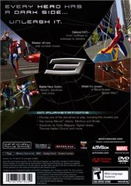 Box back cover for Spider-man 3 on the Sony Playstation 2.