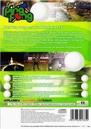 Box back cover for Spindrive Ping Pong on the Sony Playstation 2.